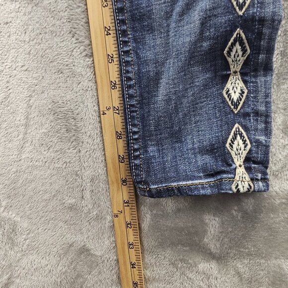Vigoss Jagger Skinny Jeans Women's Size 26x31 Blue Denim Embroidered Distressed - Picture 12 of 14